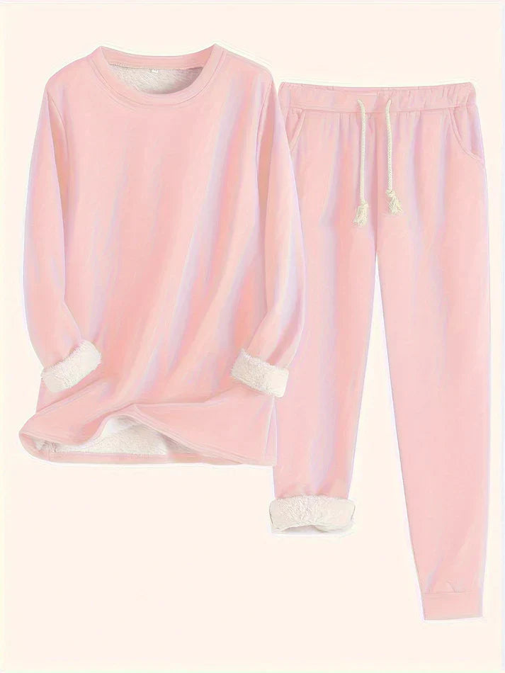 HAILEY | Fleece-lined set with tapered jogger pants