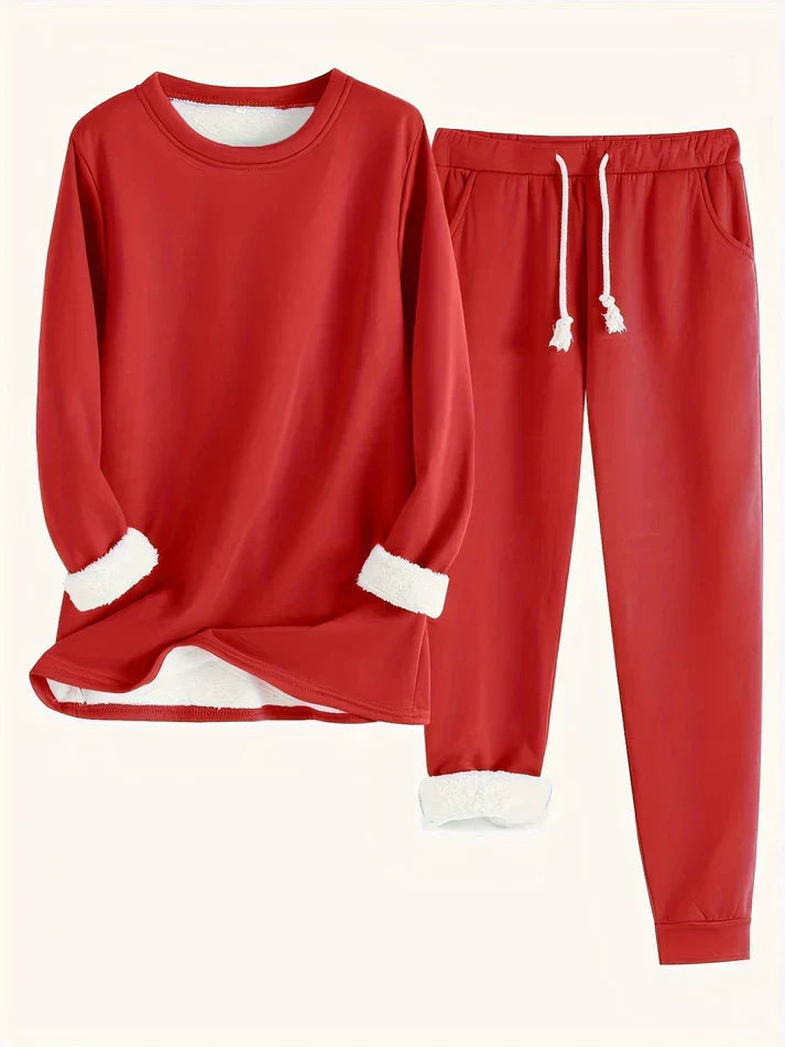 HAILEY | Fleece-lined set with tapered jogger pants