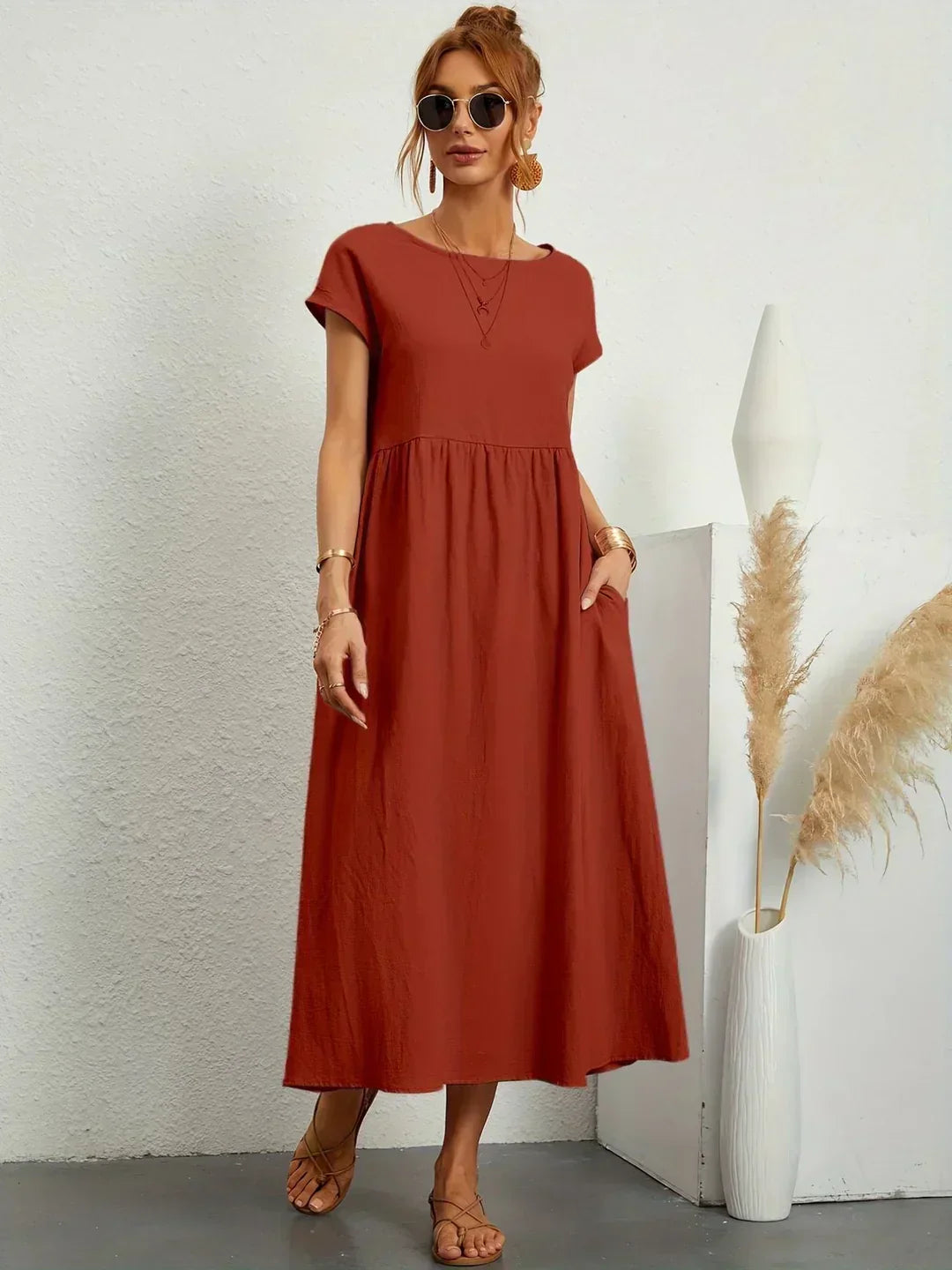 URSINA | Fluid midi dress with relaxed silhouette