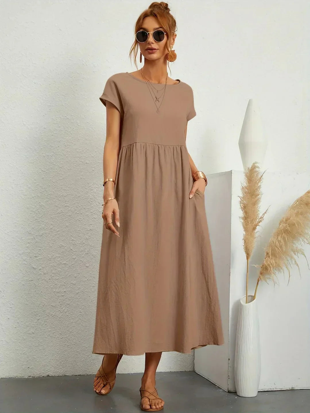 URSINA | Fluid midi dress with relaxed silhouette