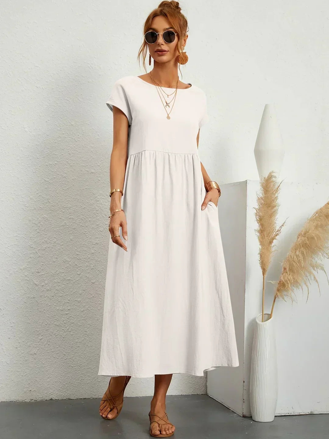 URSINA | Fluid midi dress with relaxed silhouette