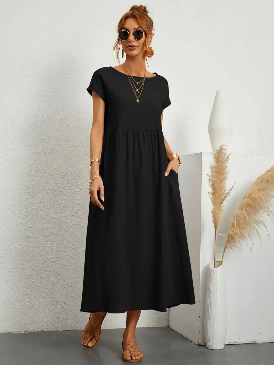 URSINA | Fluid midi dress with relaxed silhouette