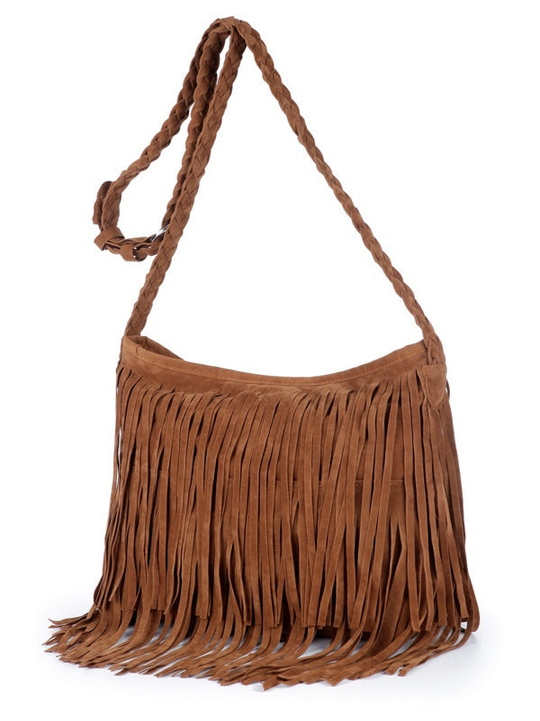 NICOLE | Tassel shoulder bag with zip closure