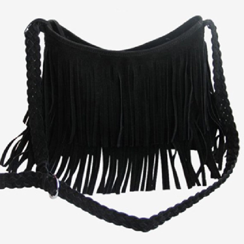 NICOLE | Tassel shoulder bag with zip closure