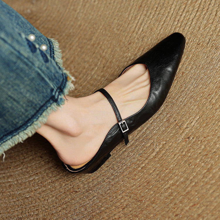 HARPER | Pointed-toe mules with buckle strap