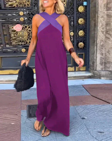 QUIRINE | Wrap-front maxi dress in soft fabric