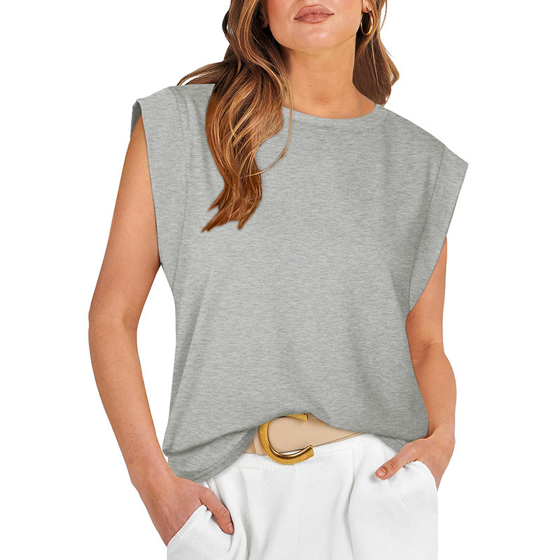 AUBREY | Breezy cap-sleeve top with scoop neck