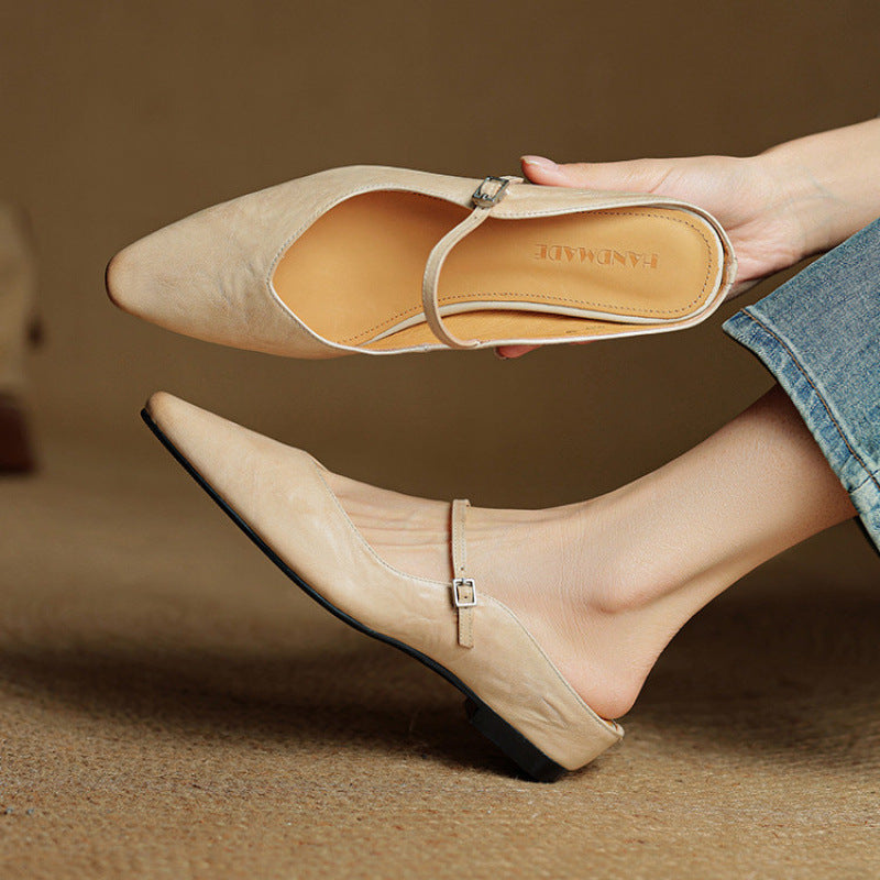 HARPER | Pointed-toe mules with buckle strap