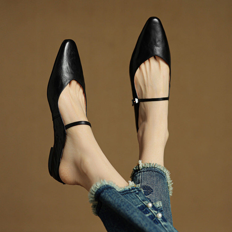 HARPER | Pointed-toe mules with buckle strap