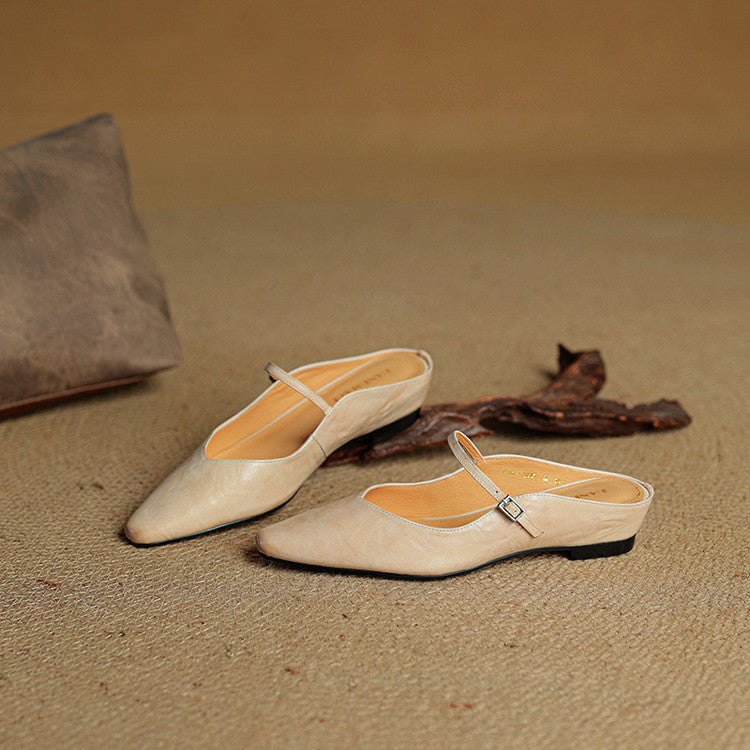 HARPER | Pointed-toe mules with buckle strap