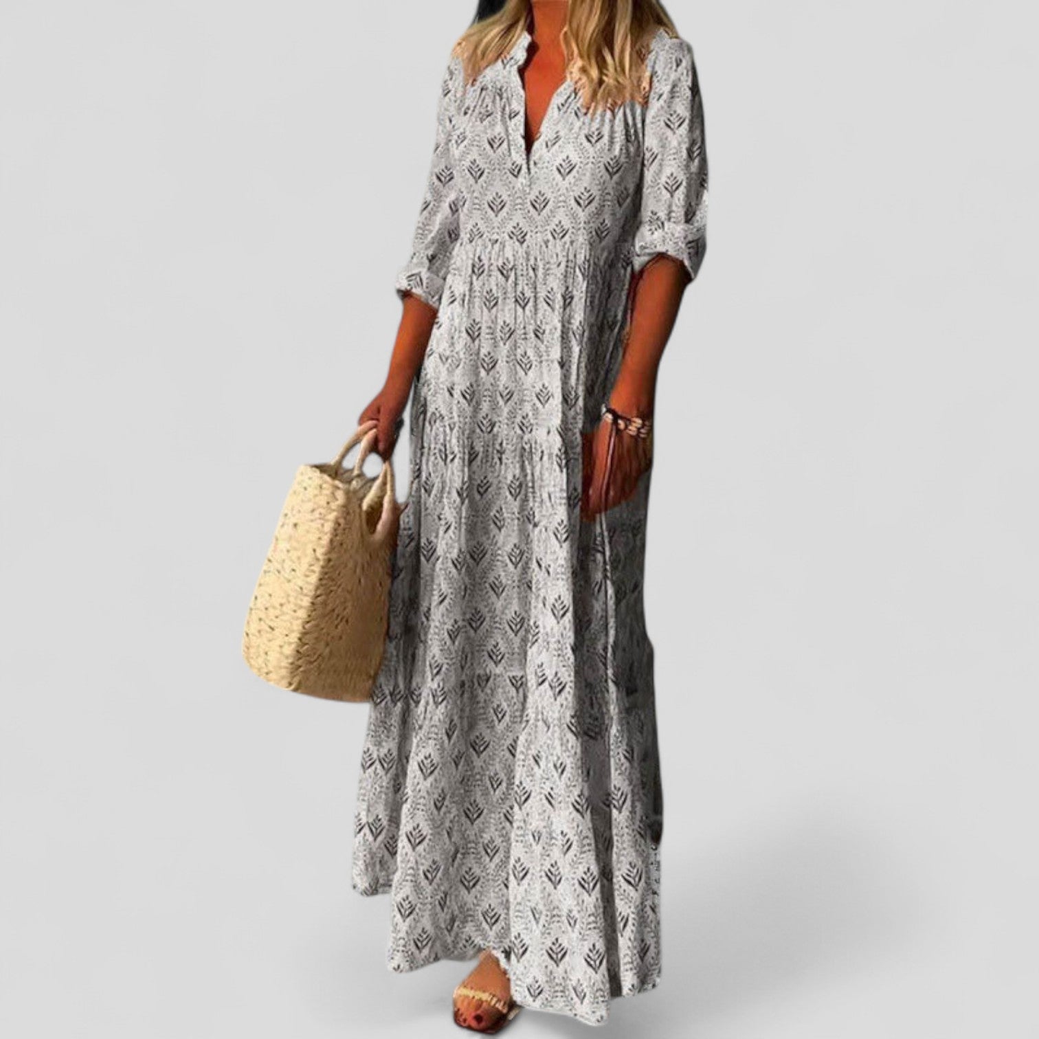 MARCIVINE | Relaxed maxi dress with roll-up sleeves