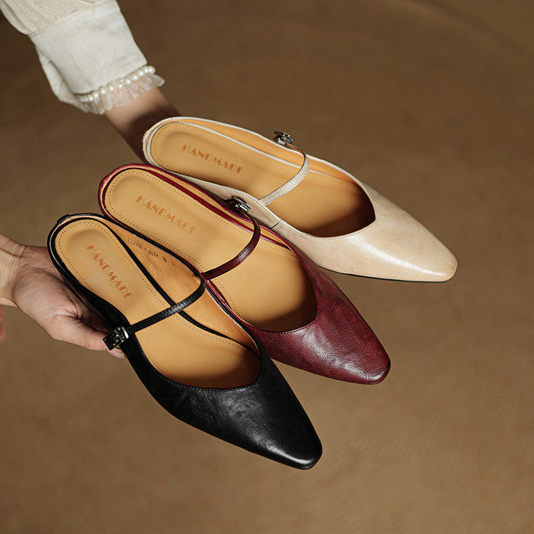 HARPER | Pointed-toe mules with buckle strap