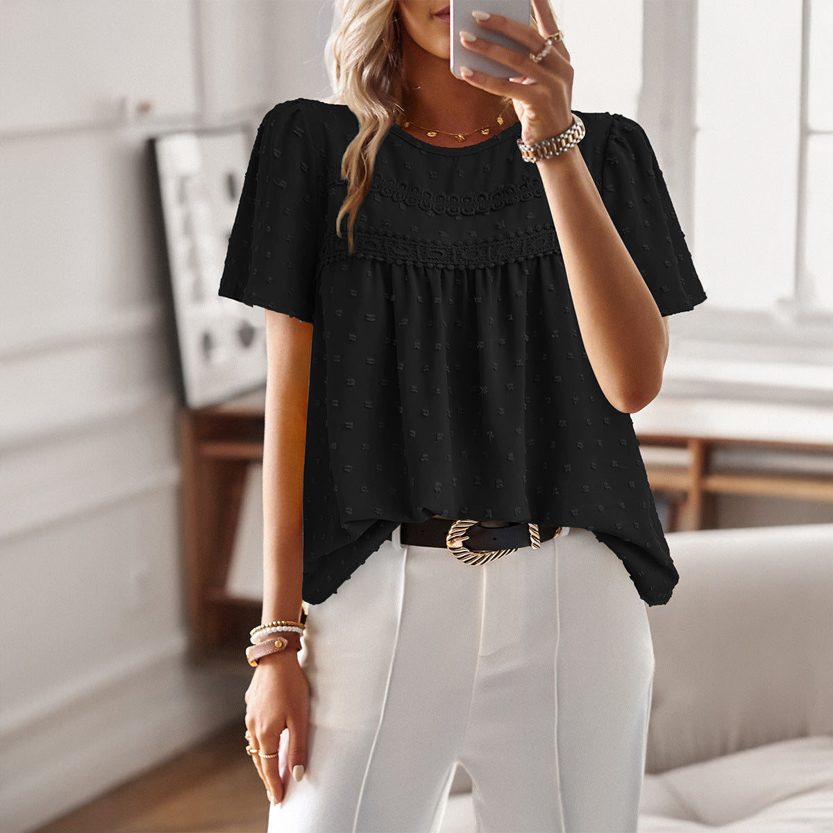 EVA | Relaxed shirt with front-pleat detail