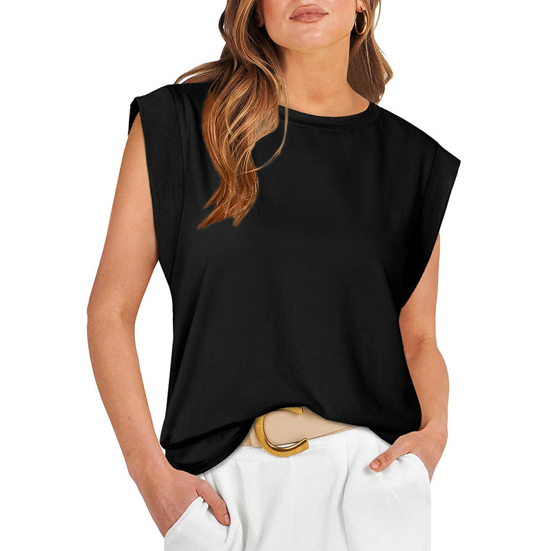 AUBREY | Breezy cap-sleeve top with scoop neck