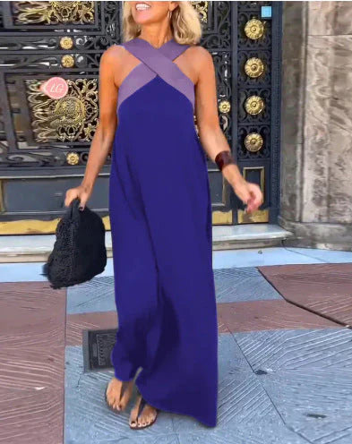 QUIRINE | Wrap-front maxi dress in soft fabric