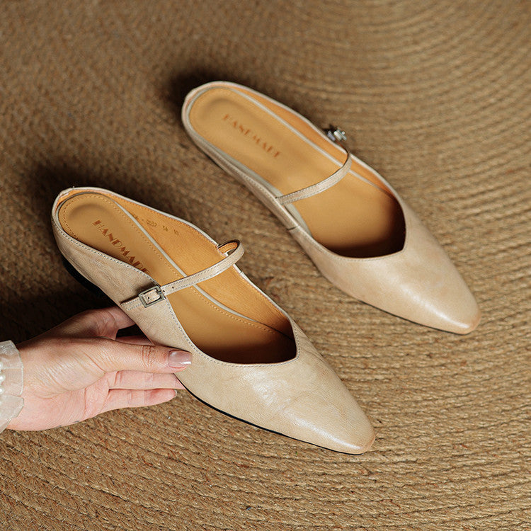 HARPER | Pointed-toe mules with buckle strap