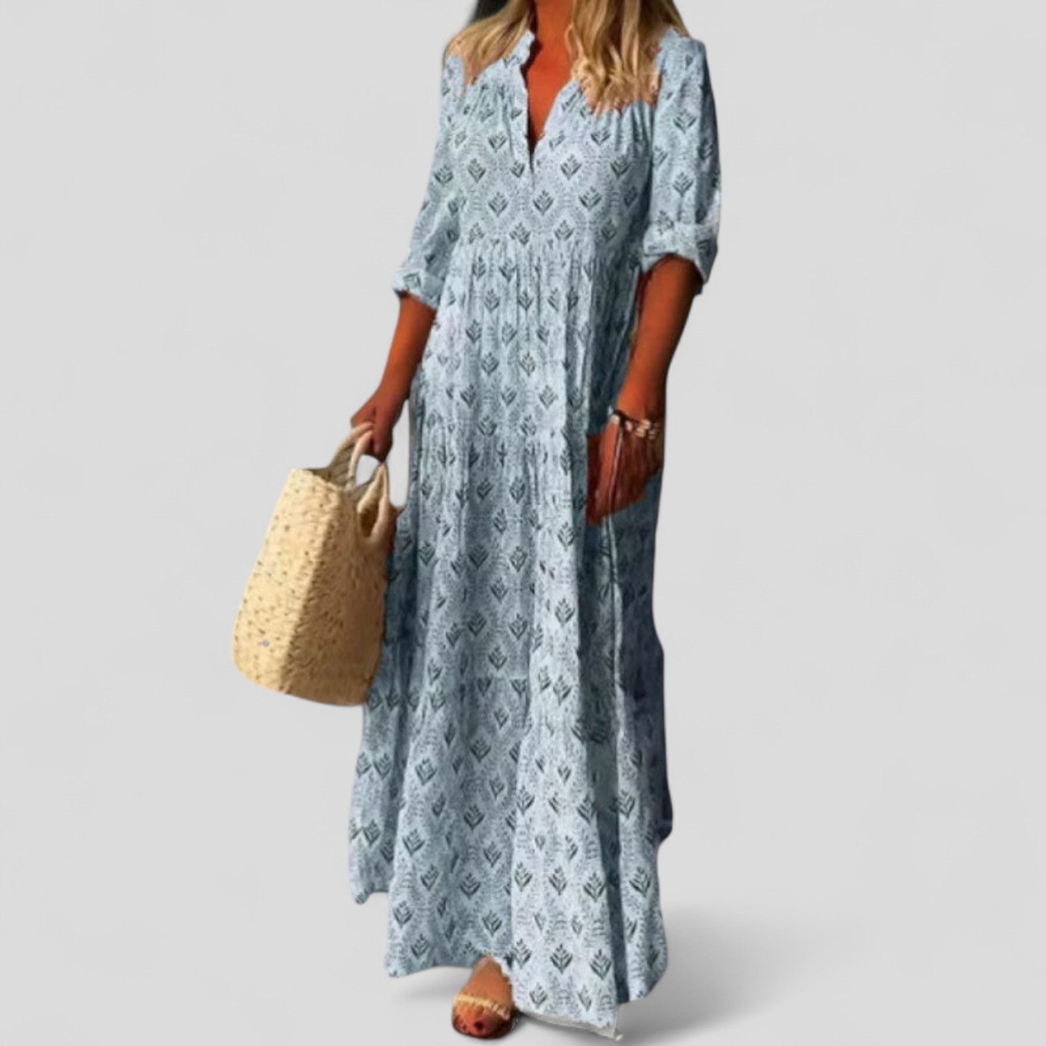 MARCIVINE | Relaxed maxi dress with roll-up sleeves