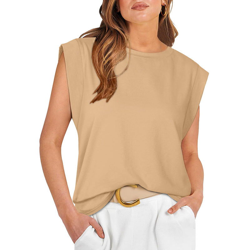 AUBREY | Breezy cap-sleeve top with scoop neck