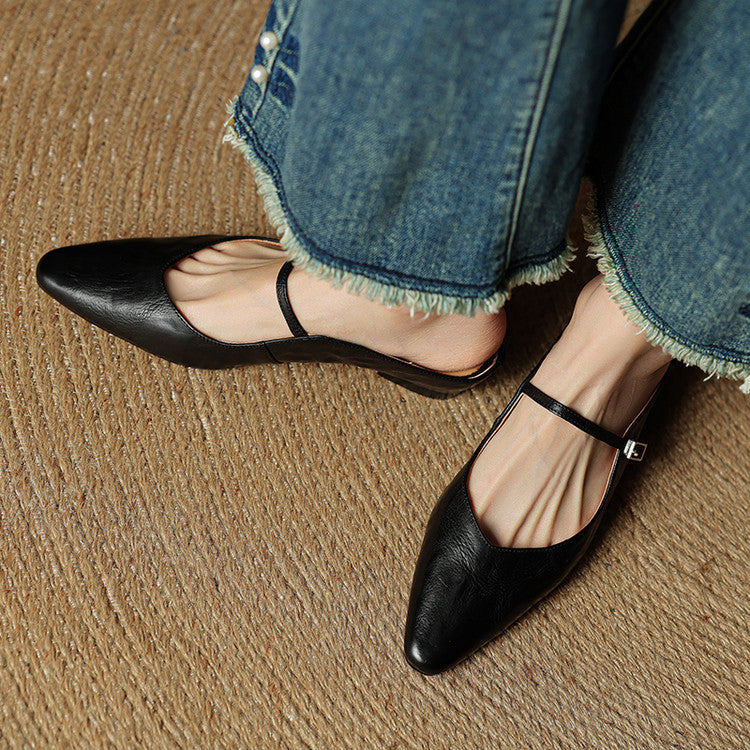 HARPER | Pointed-toe mules with buckle strap