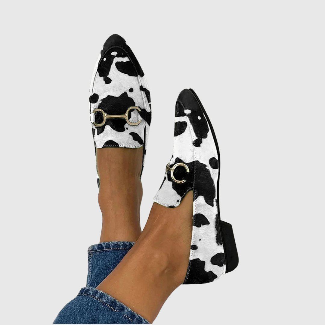 DIANA | Printed loafers with buckle detail
