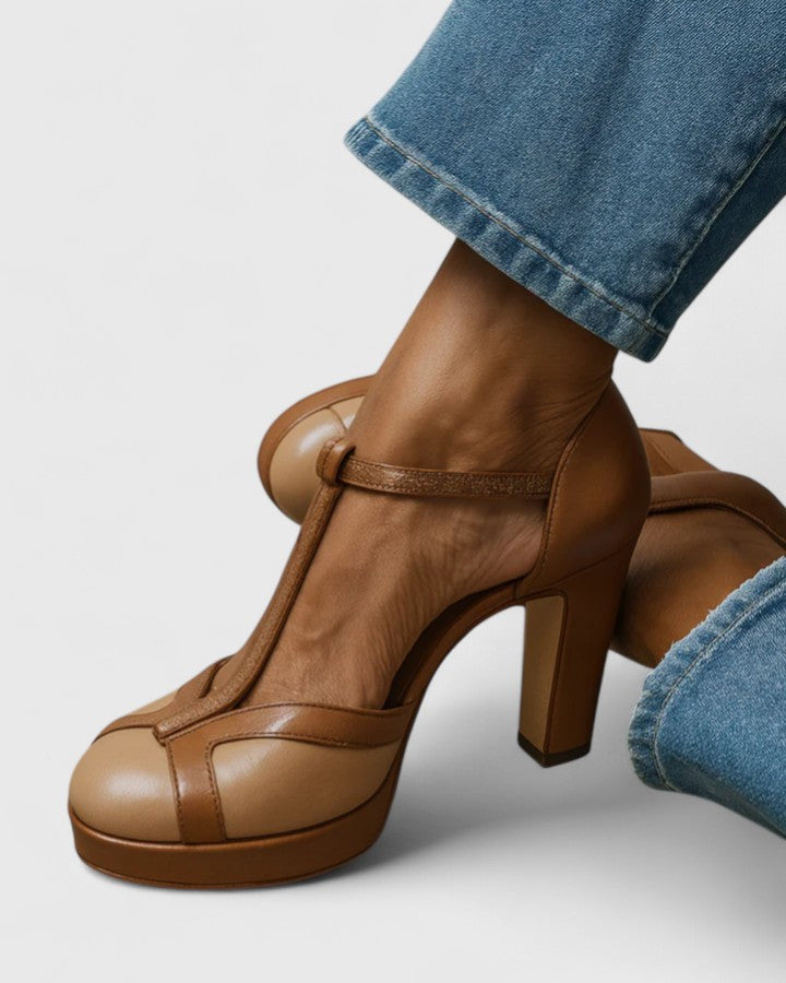 SIENNA | Dress heels with T-strap and wide heel