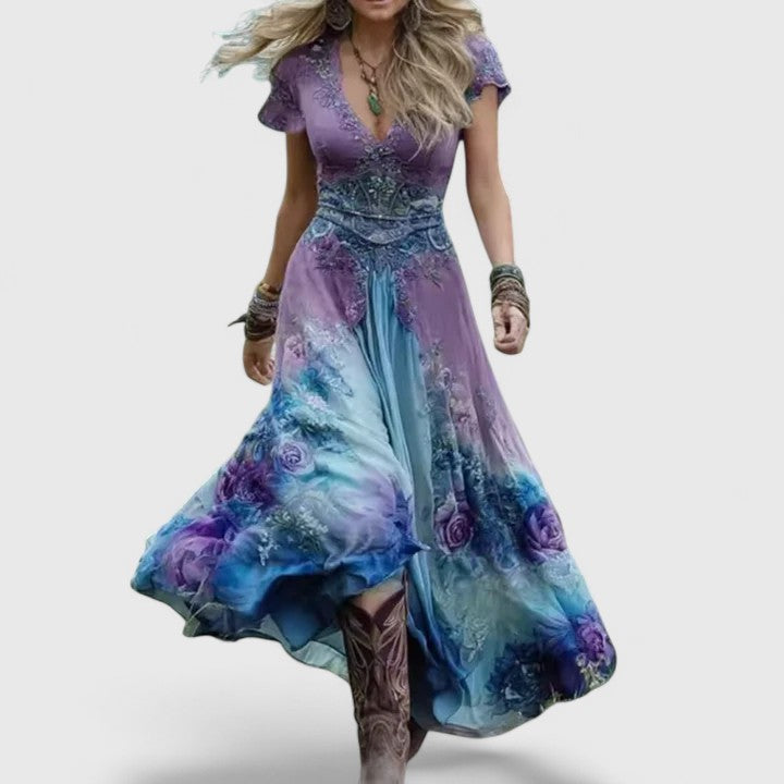 LAURENYSSA | Sleeveless dress with floral embroidery