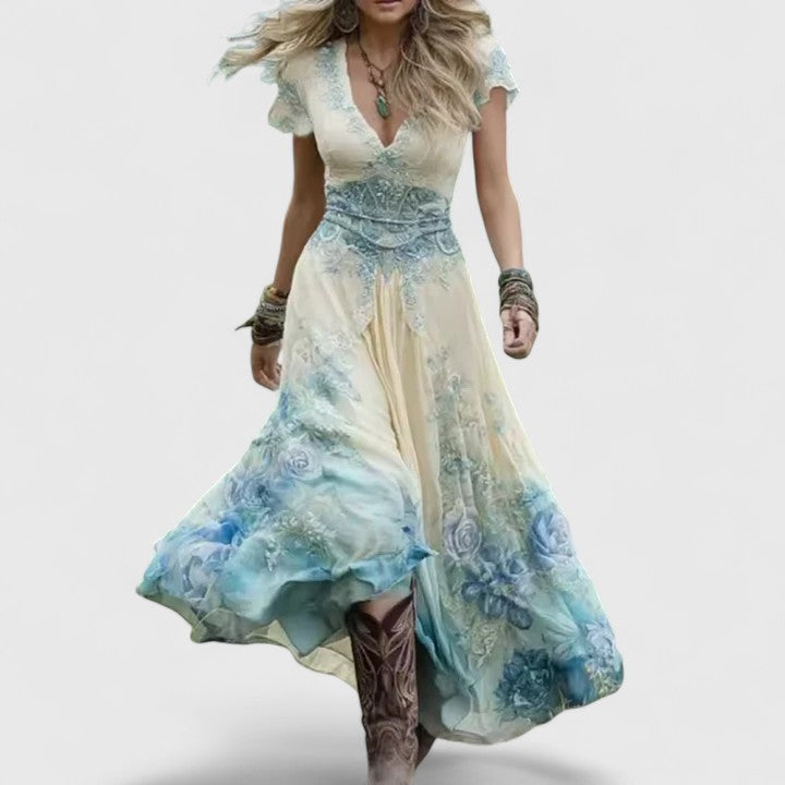 LAURENYSSA | Sleeveless dress with floral embroidery