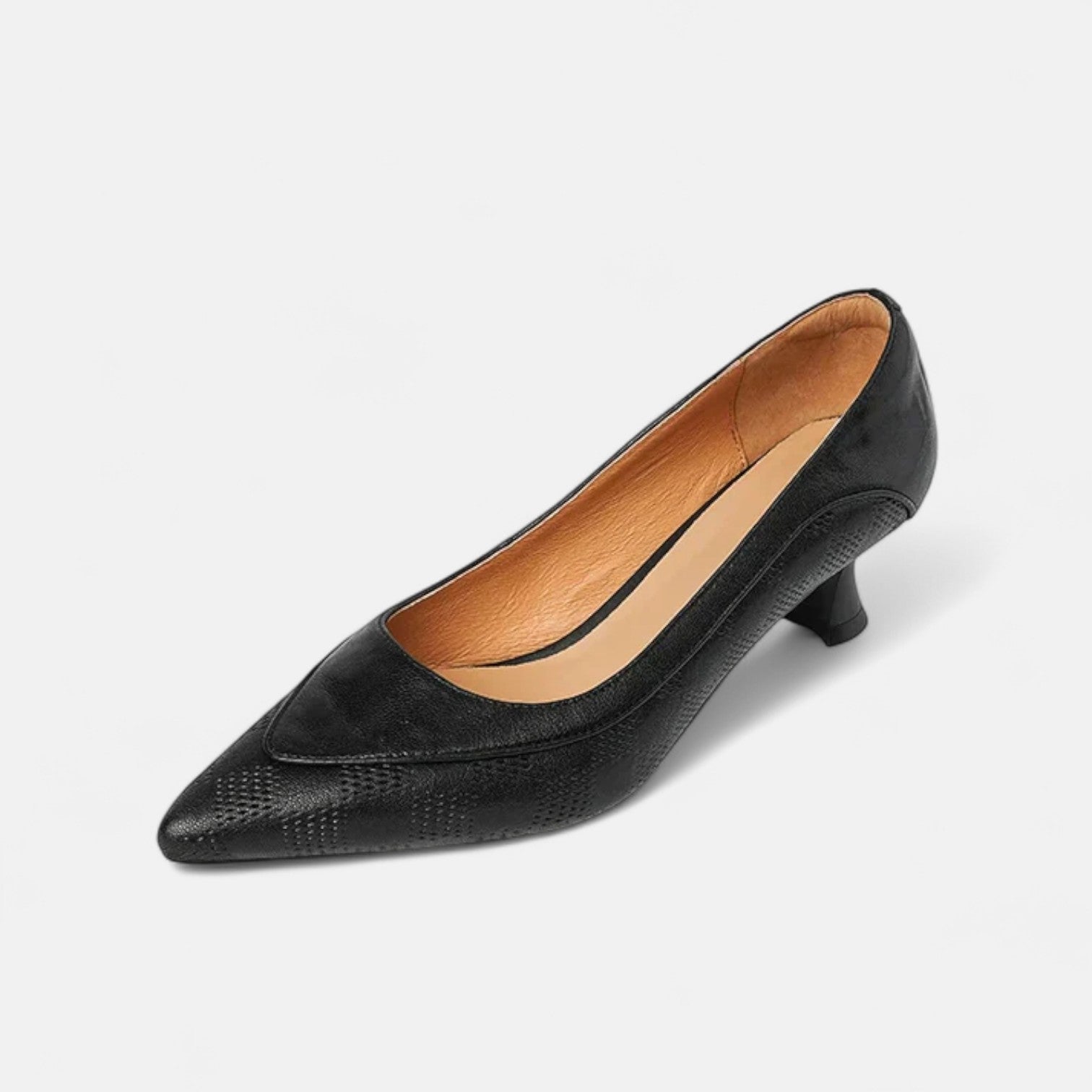 LARA | Pointed-toe kitten heels in genuine leather
