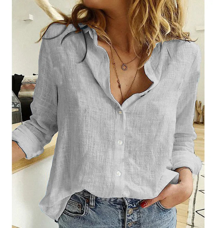 SOPHIA | Long-sleeve blouse with lapel collar