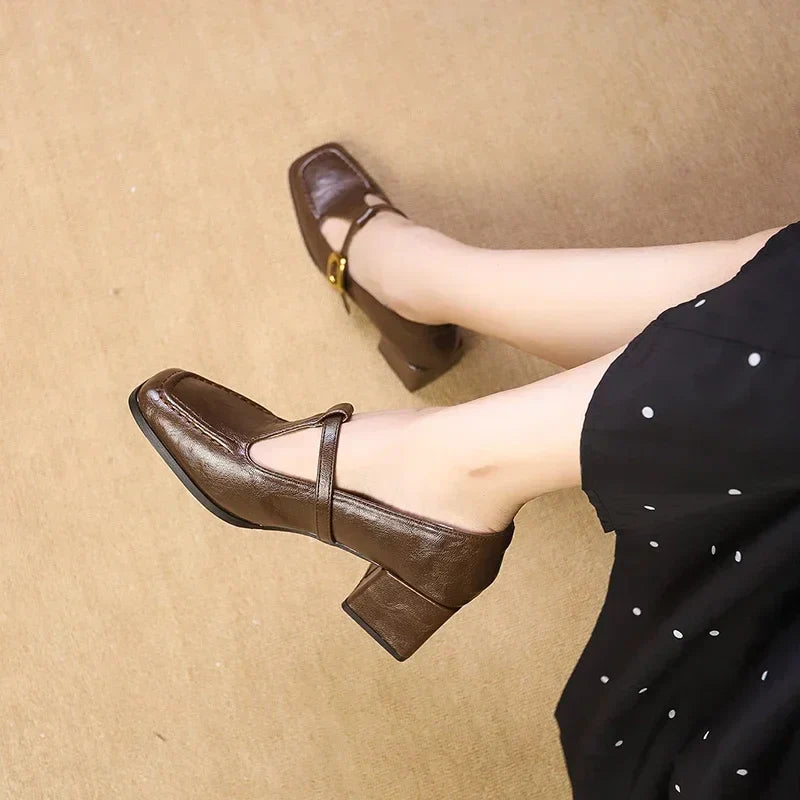 DORVANNA | Mary Jane heels with gold-dot strap