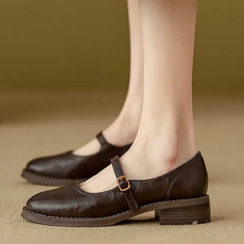 HARPER | Leather Mary Janes with low block heel