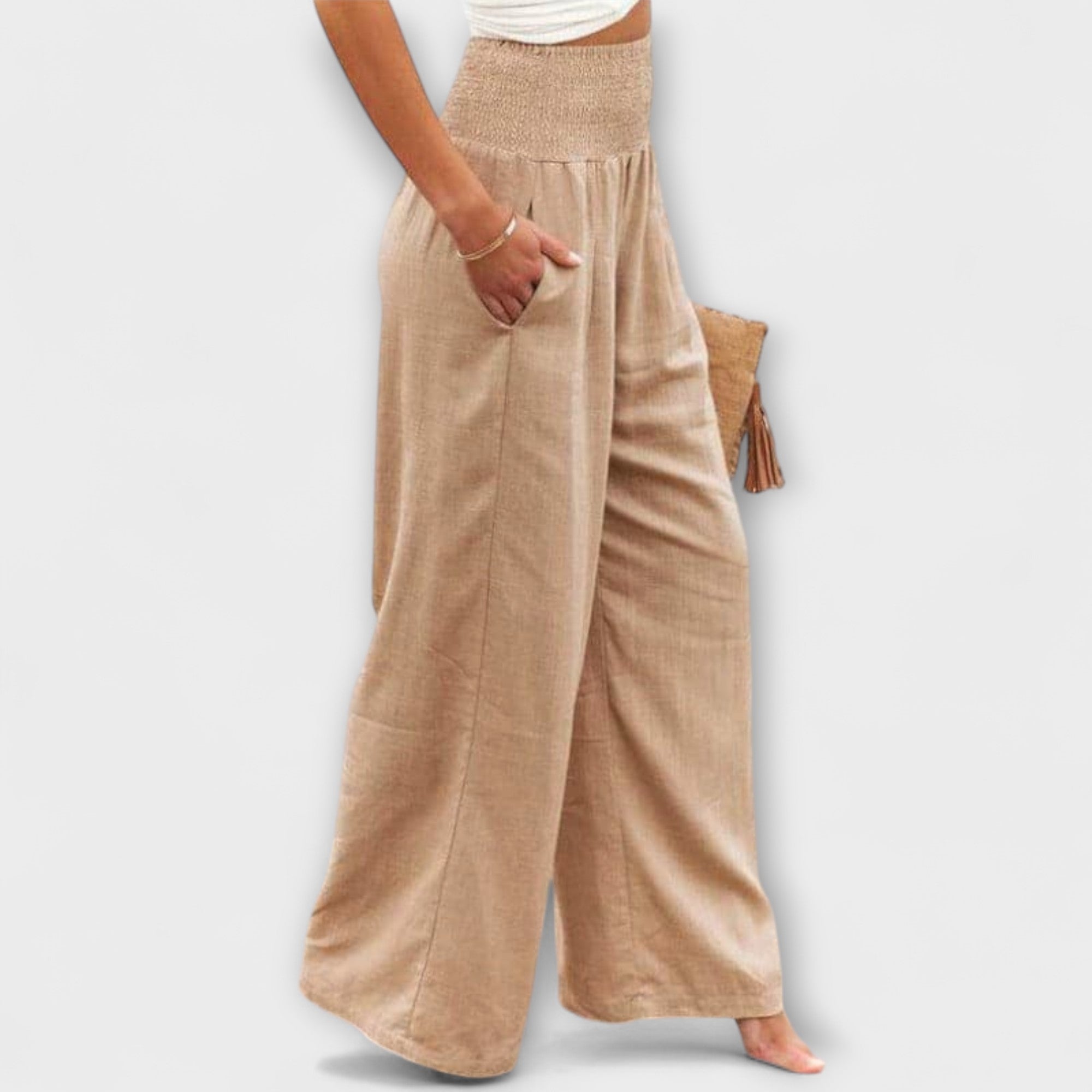 THEARYA | Wide-leg pants in soft-touch fabric