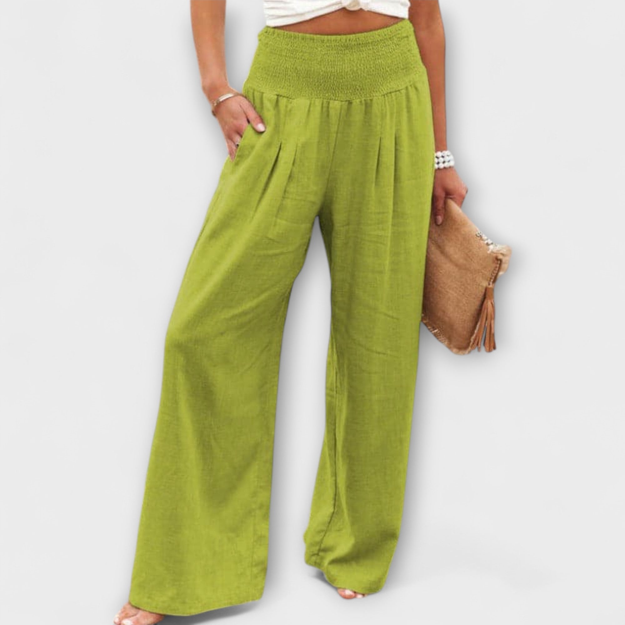 THEARYA | Wide-leg pants in soft-touch fabric