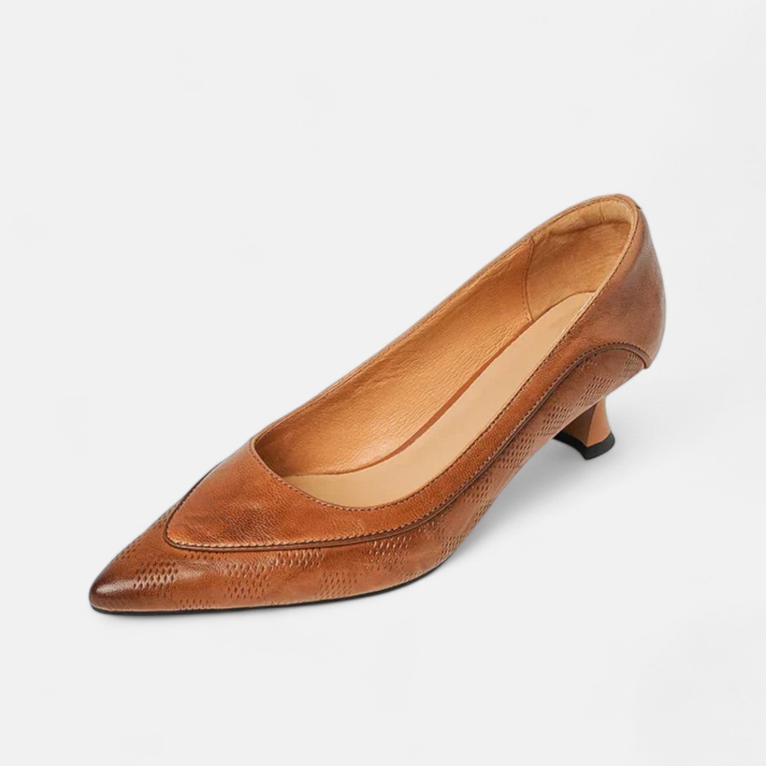 LARA | Pointed-toe kitten heels in genuine leather