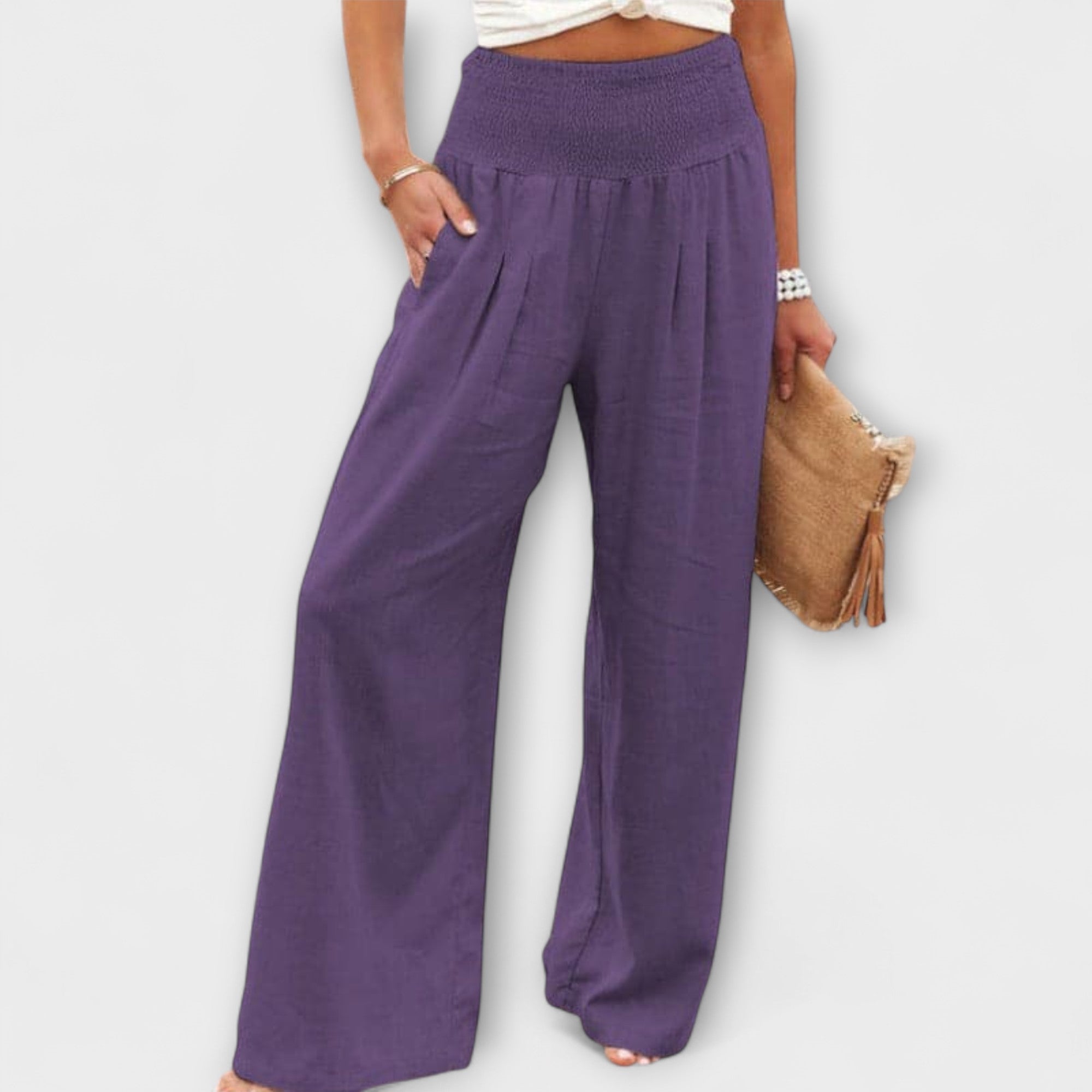 THEARYA | Wide-leg pants in soft-touch fabric