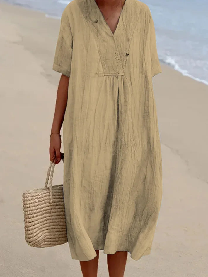 SILVANA | Relaxed maxi dress with textured fabric