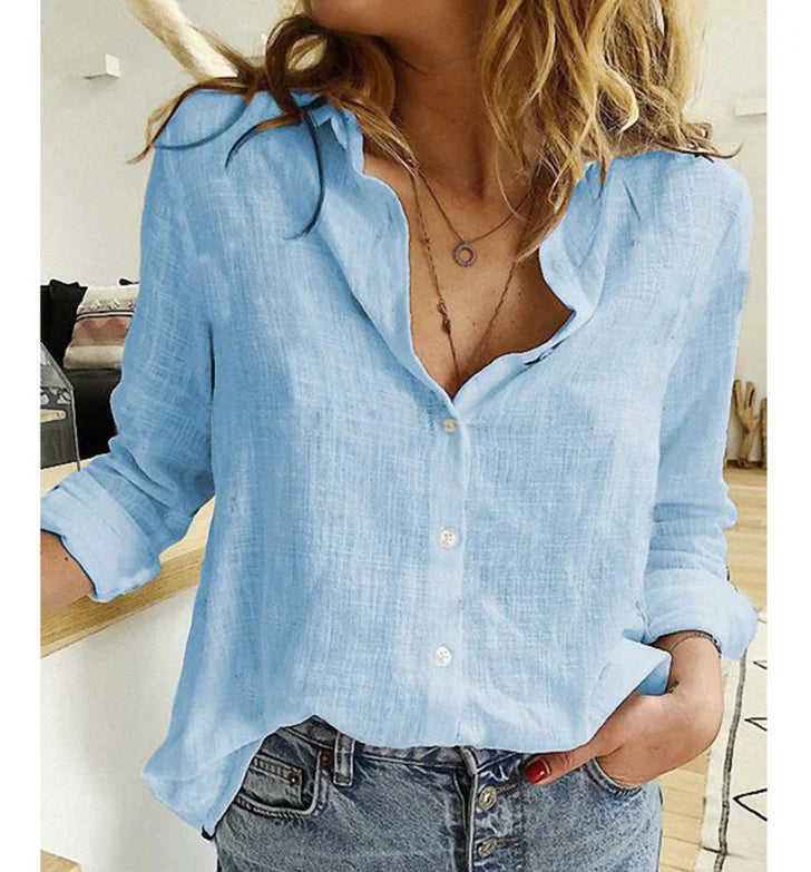SOPHIA | Long-sleeve blouse with lapel collar