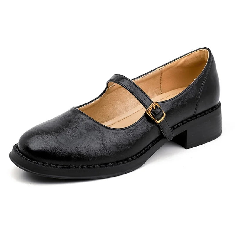 HARPER | Leather Mary Janes with low block heel