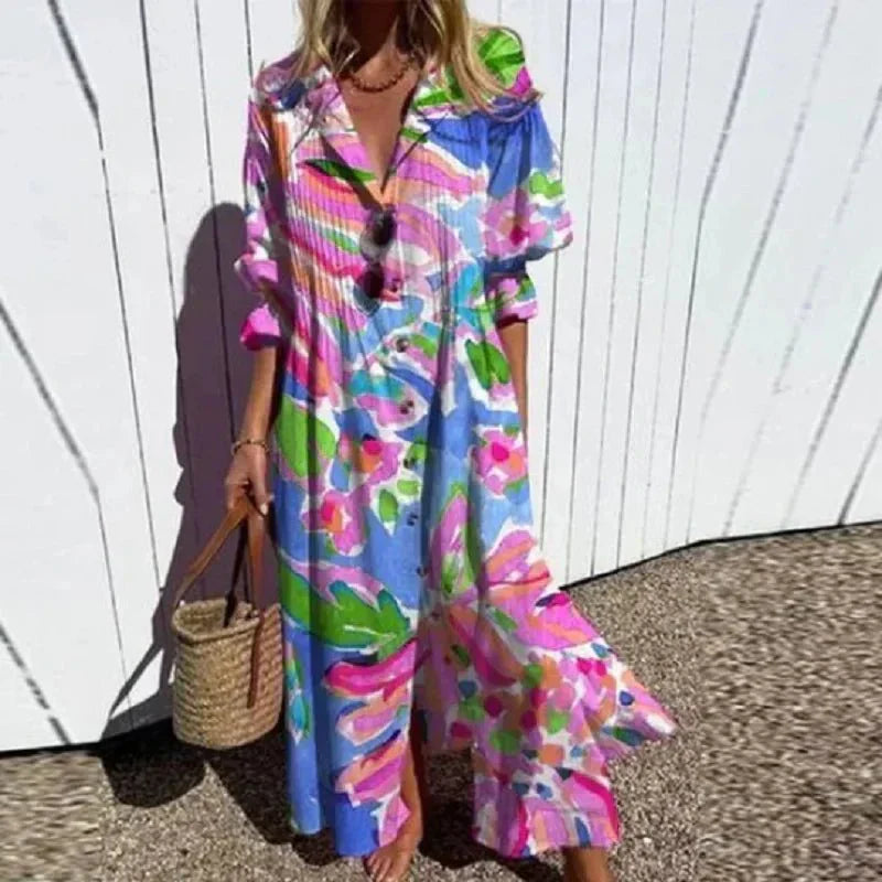 SOLEIL | Soft-touch maxi dress with flowing silhouette