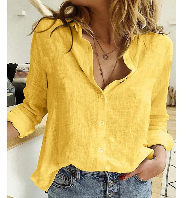 SOPHIA | Long-sleeve blouse with lapel collar