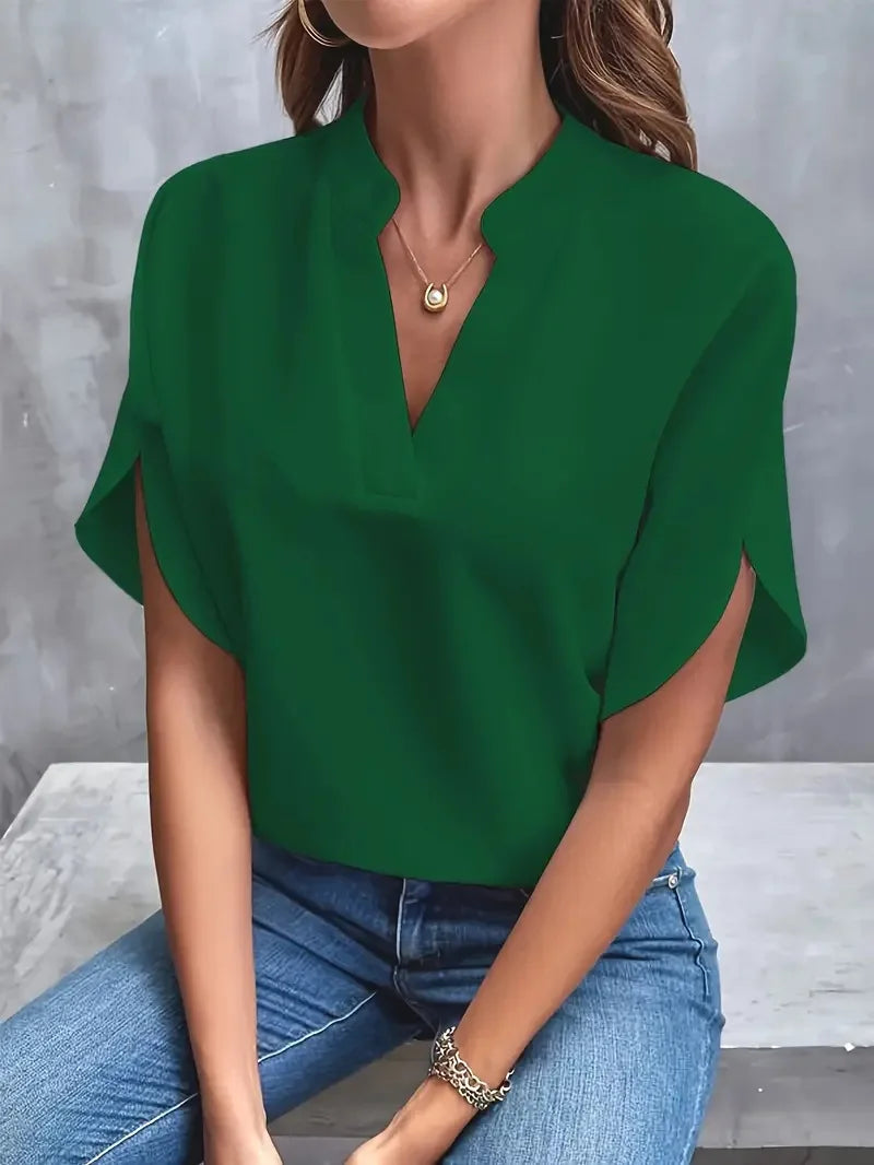 ANNEMIE | Blouse with V-neck and flowing fit