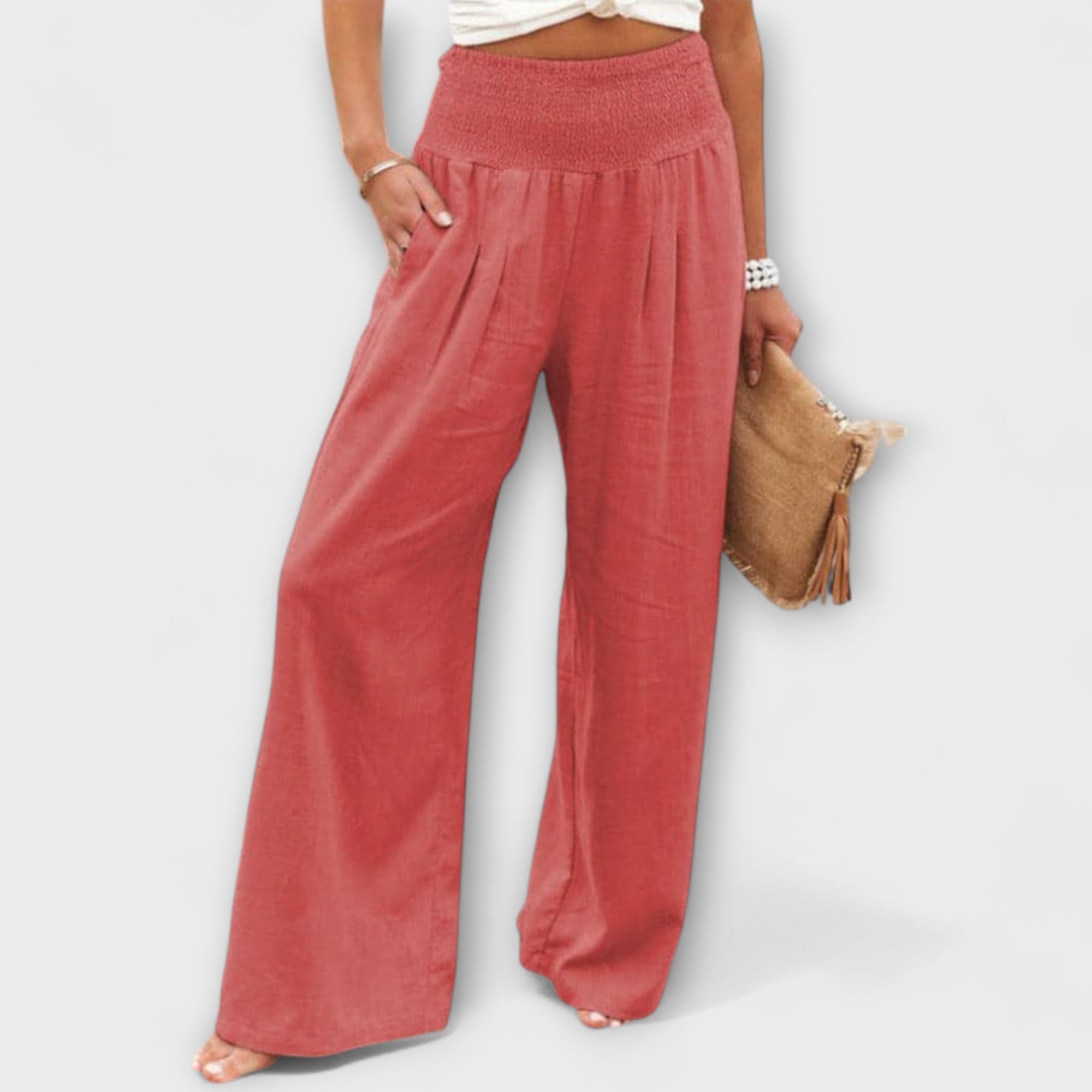THEARYA | Wide-leg pants in soft-touch fabric