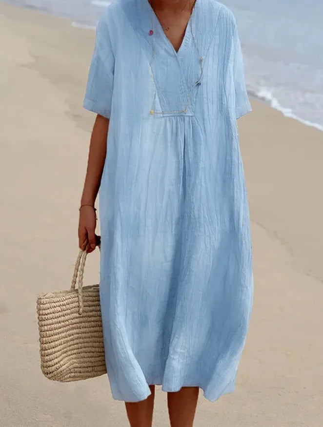 SILVANA | Relaxed maxi dress with textured fabric