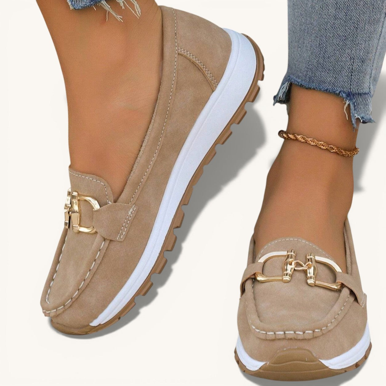 ELLIE | Flat moccasins with buckle closure