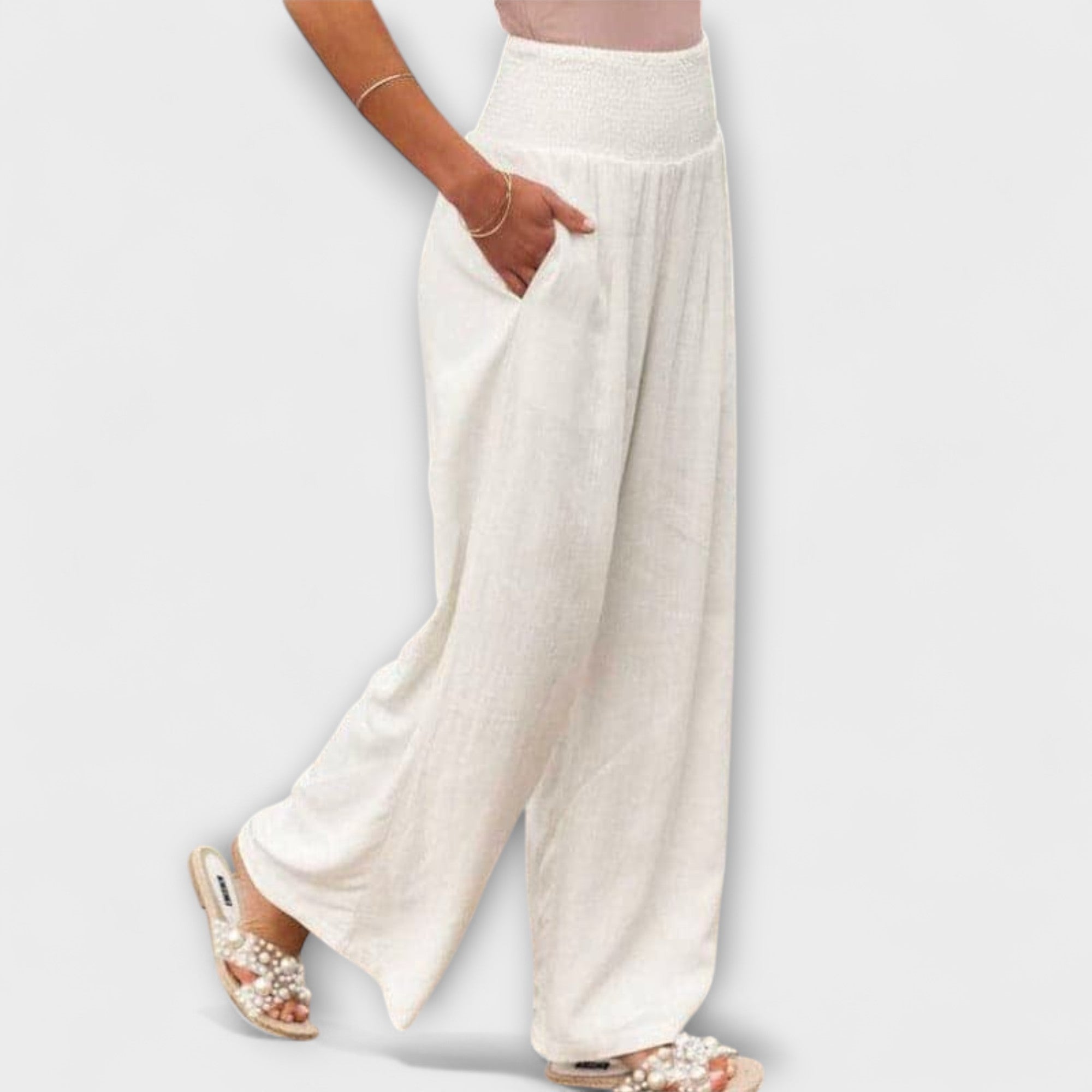 THEARYA | Wide-leg pants in soft-touch fabric