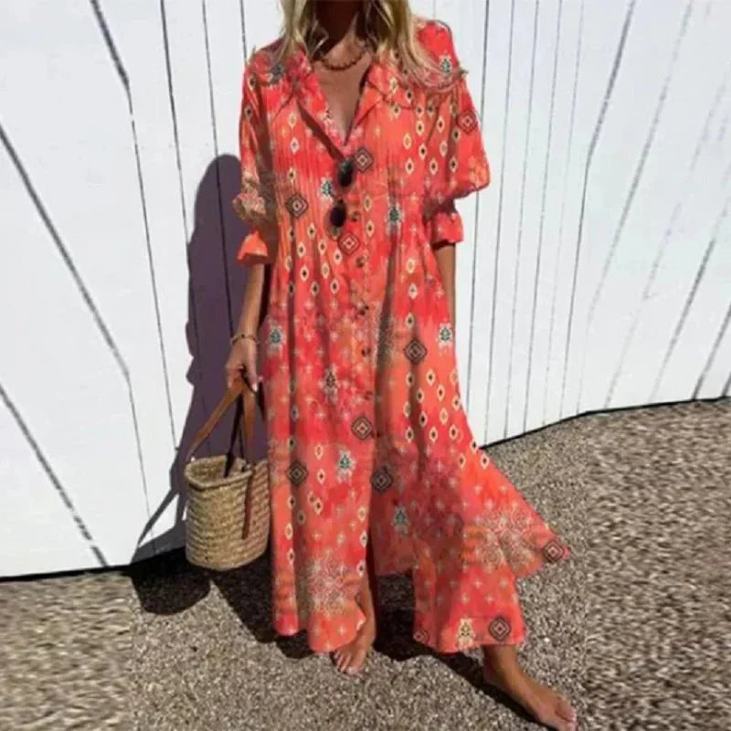 SOLEIL | Soft-touch maxi dress with flowing silhouette