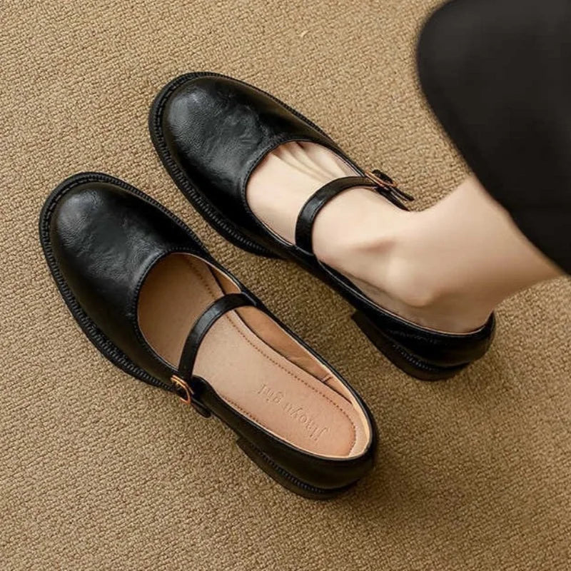 HARPER | Leather Mary Janes with low block heel