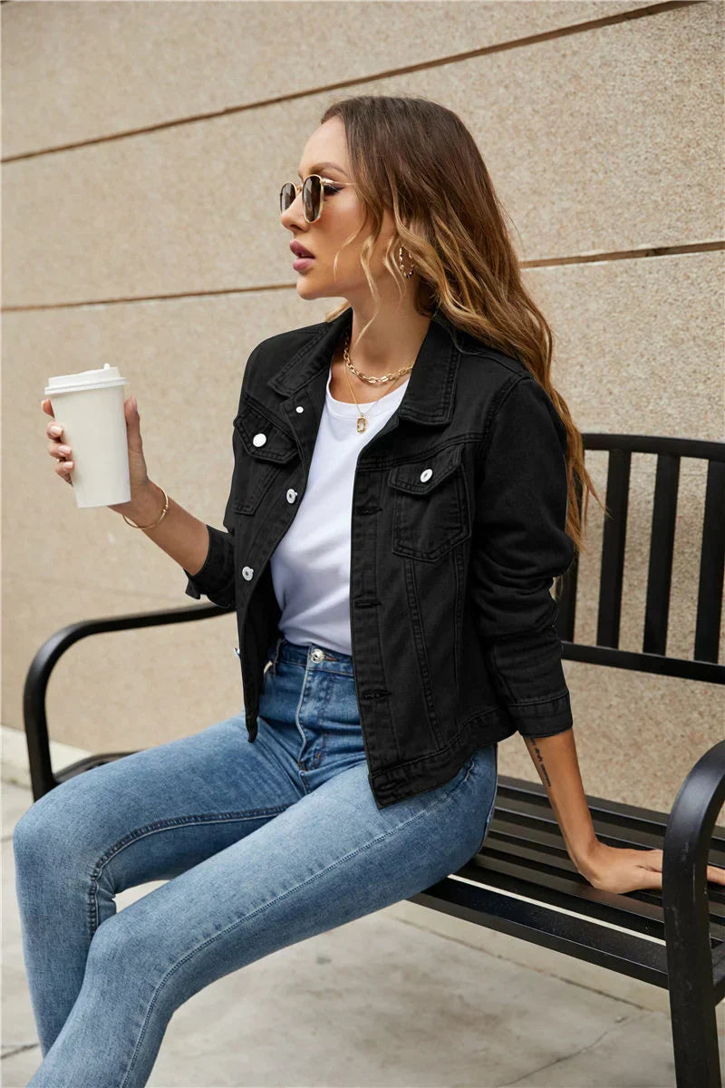 MACKENZIE | Cropped jacket with button placket