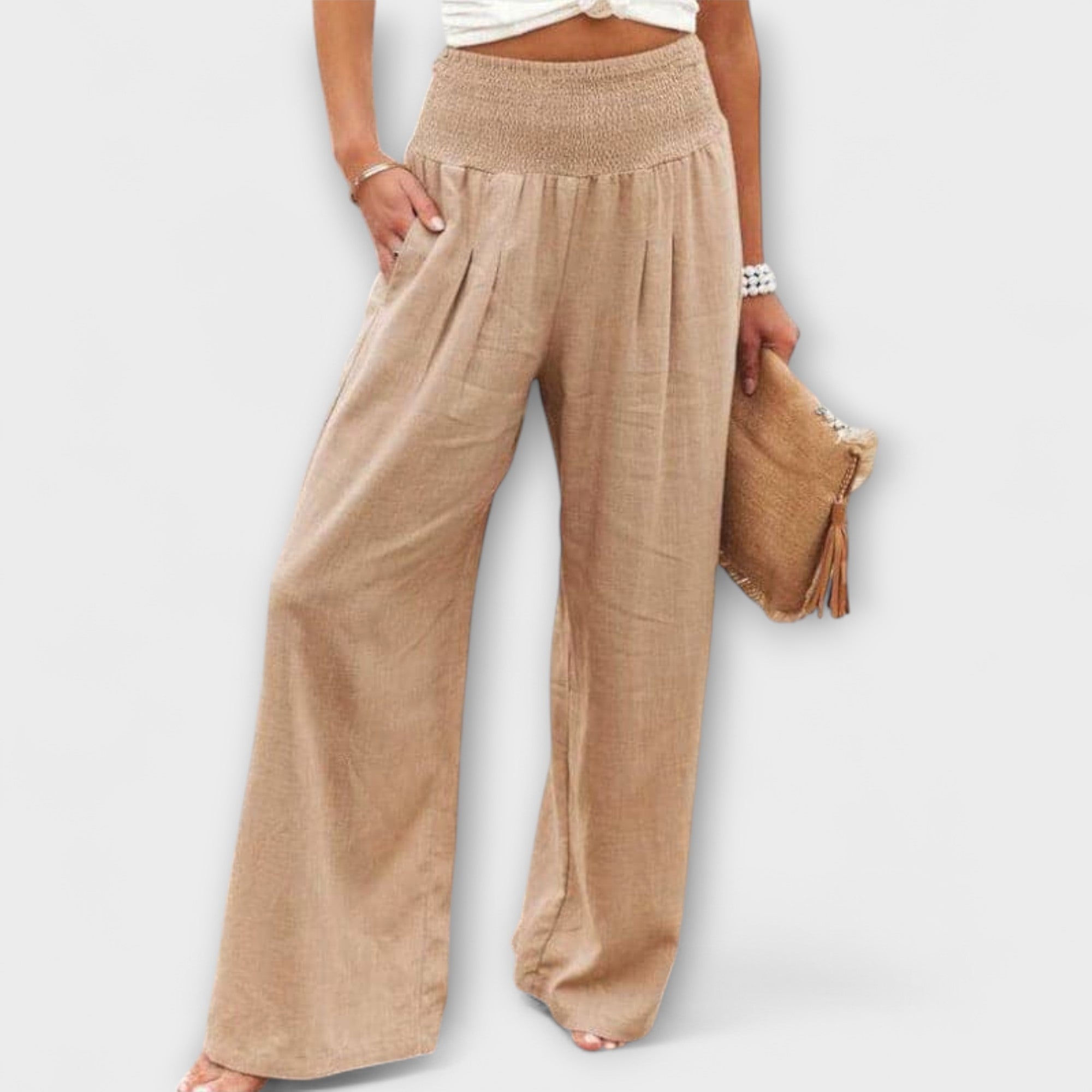 THEARYA | Wide-leg pants in soft-touch fabric