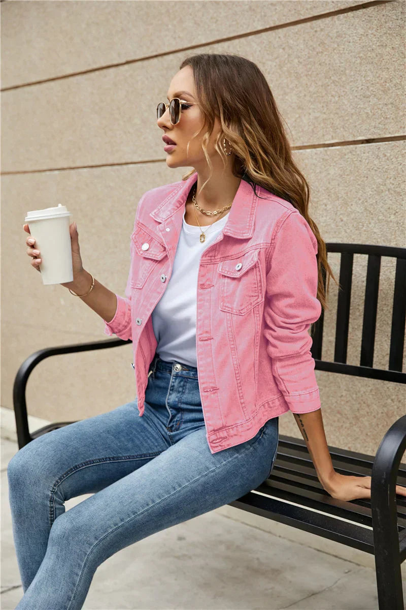 MACKENZIE | Cropped jacket with button placket